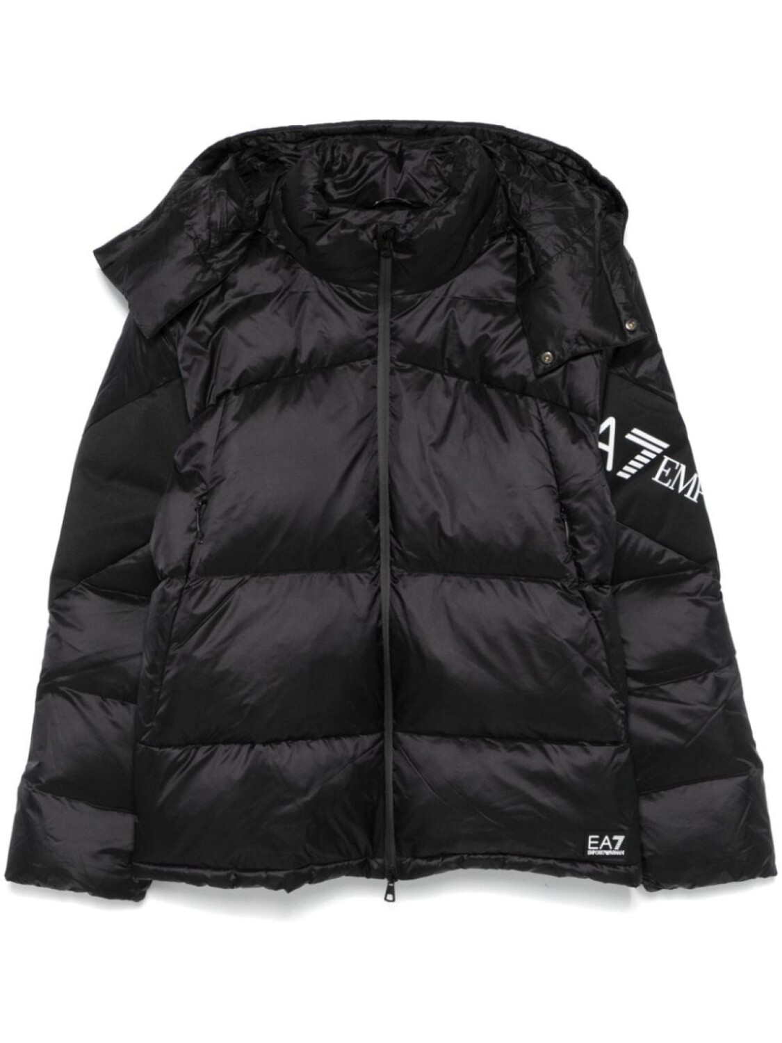 

Куртка-пуховик с логотипом Ea7 Emporio Armani, черный