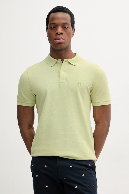

Хлопковая поло United Colors Of Benetton, зеленый
