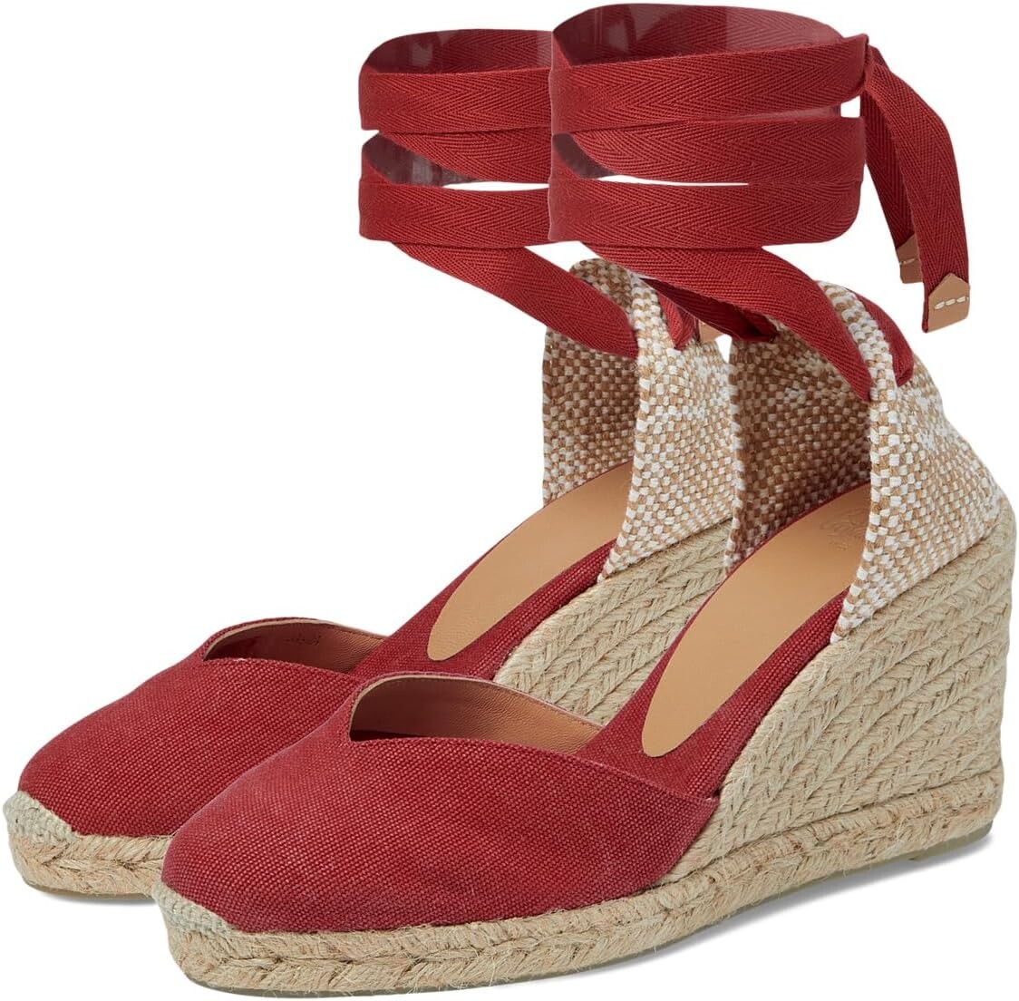 

Сандалии CASTANER Chiara 80 mm Wedge Espadrille, красный