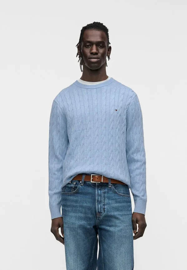 Свитер с вышивкой флага и косами Tommy Hilfiger, Vessel Blue Heather
