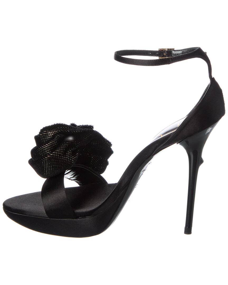 Roger Vivier Rose Satin & Velvet Platform Sandal — фото 2