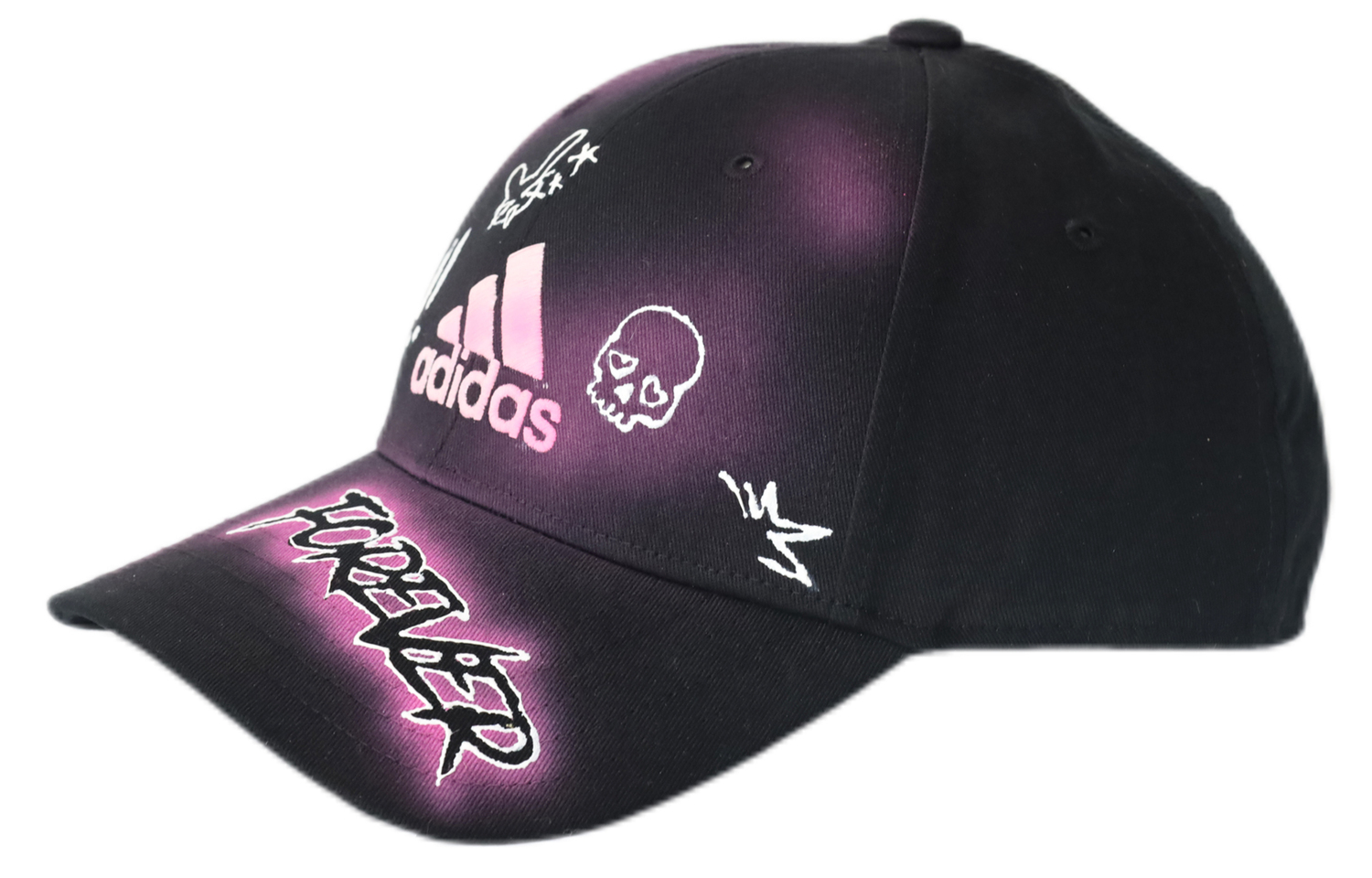 

Adidas Хлопковая бейсболка унисекс черная с розовым, Black