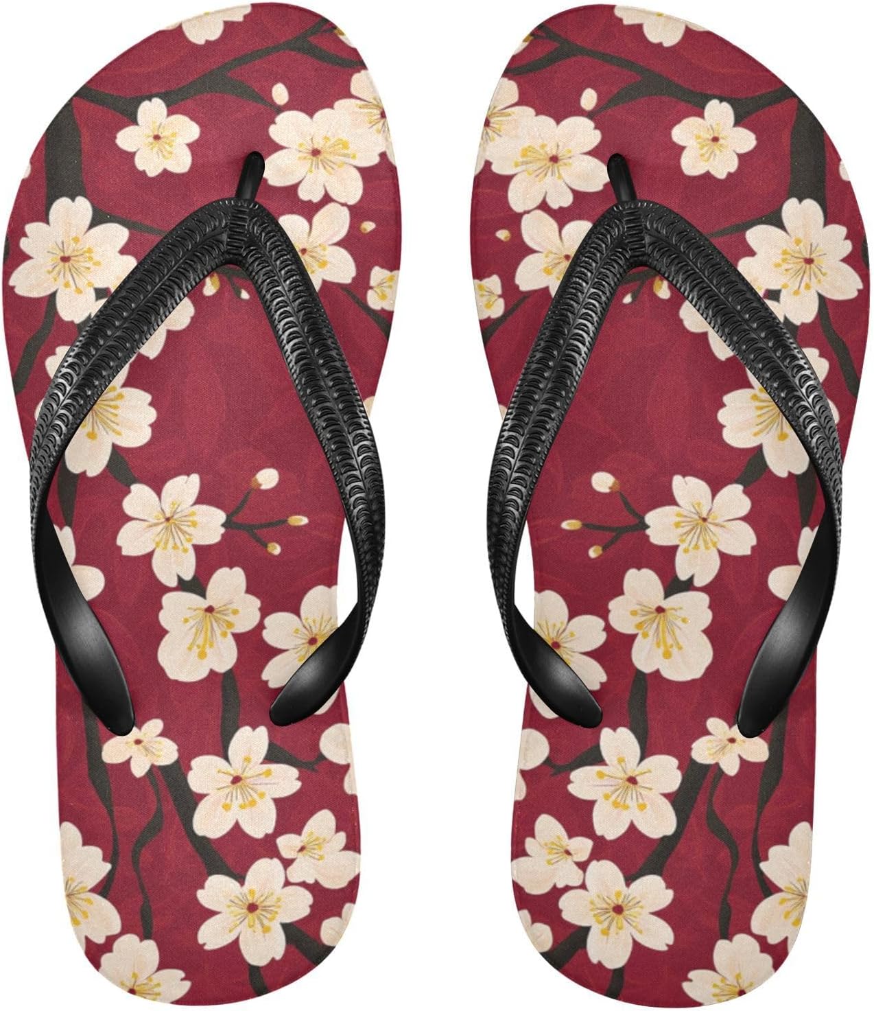 

Женские и мужские вьетнамки MNSRUU винтажные с цветочным узором и цветами вишни, женские сланцы, мужские сандалии, шлепанцы для душа, летние нескользящие пляжные и для бассейна, XXL, Cherry I17174