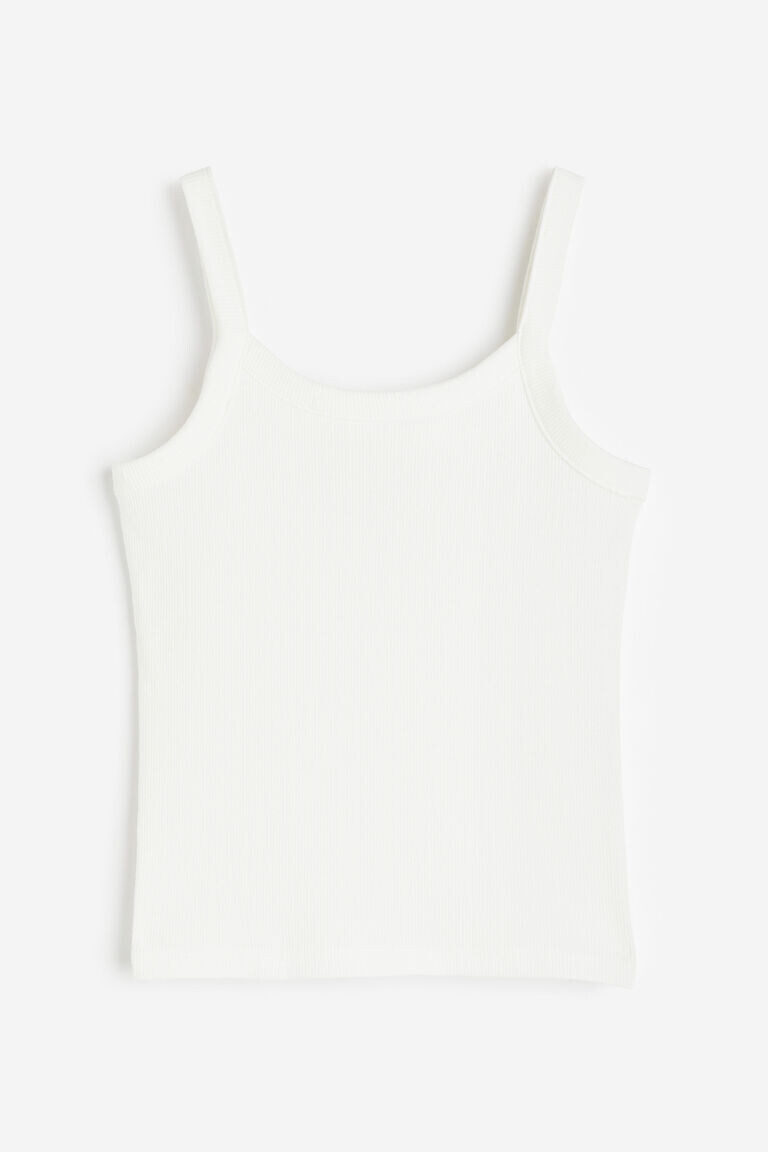 

Топ в рубчик с бретелями H&M, белый