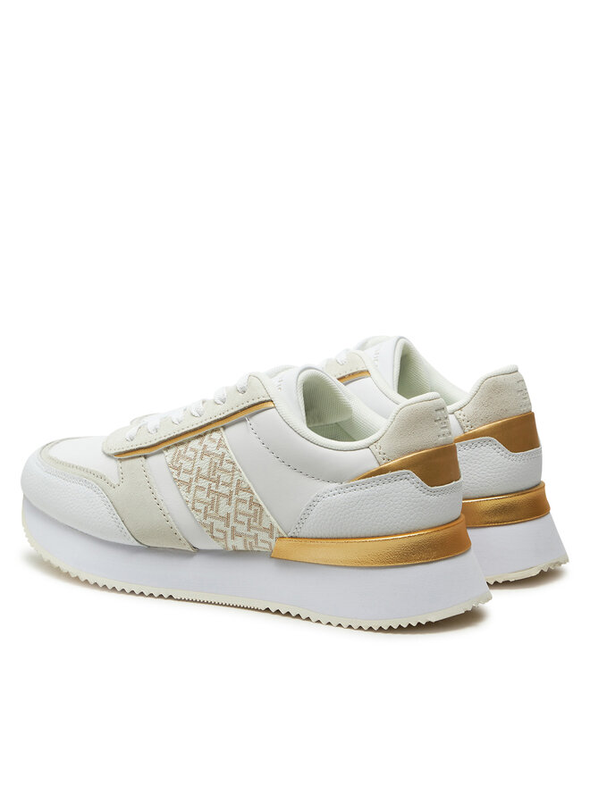 Кроссовки Tommy Hilfiger Lux Monogram Runner FW0FW08387, белый — фото 3