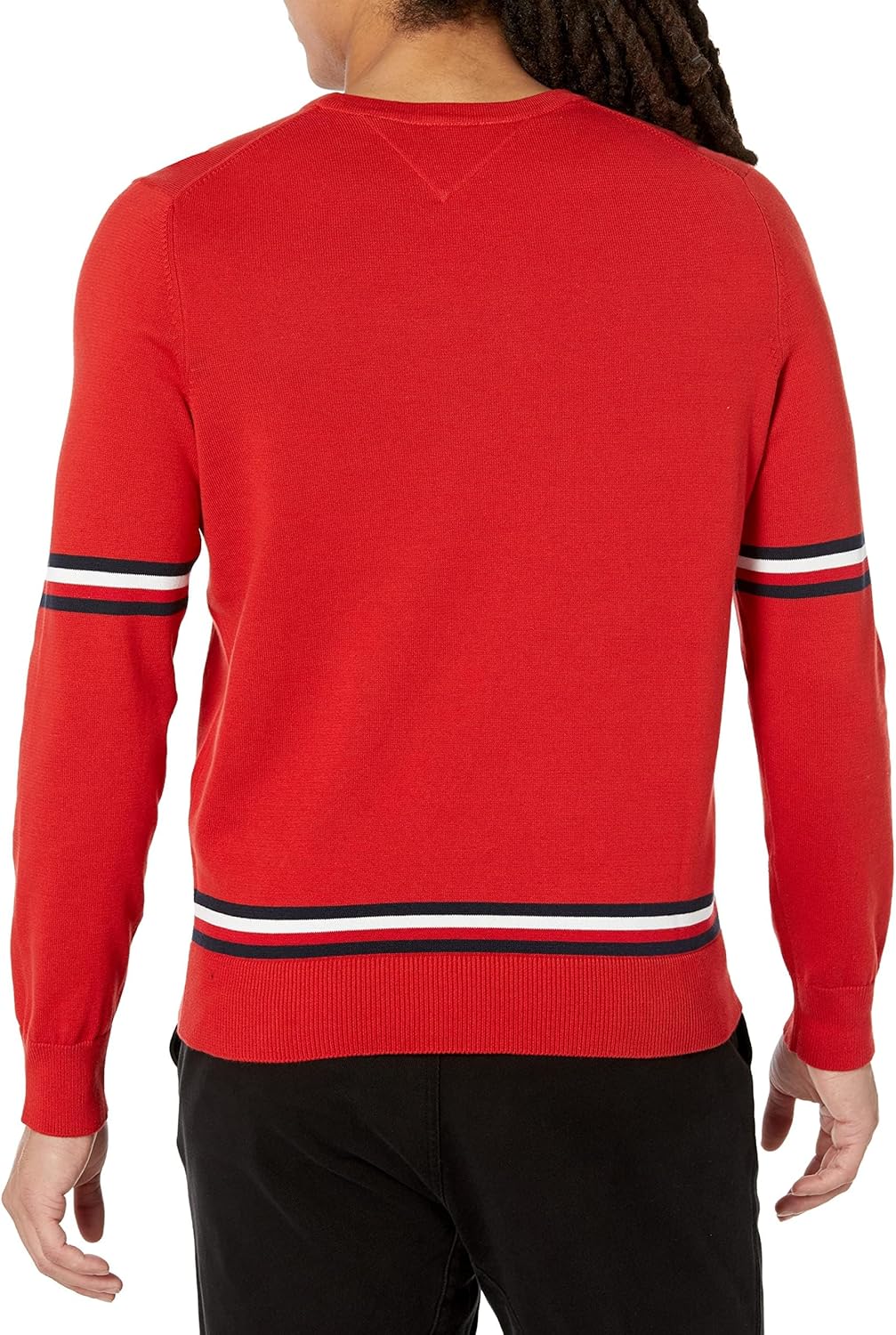 Мужской свитер Tommy Hilfiger Essential Signature Stripe с круглым вырезом, Coastal Coral — фото 2