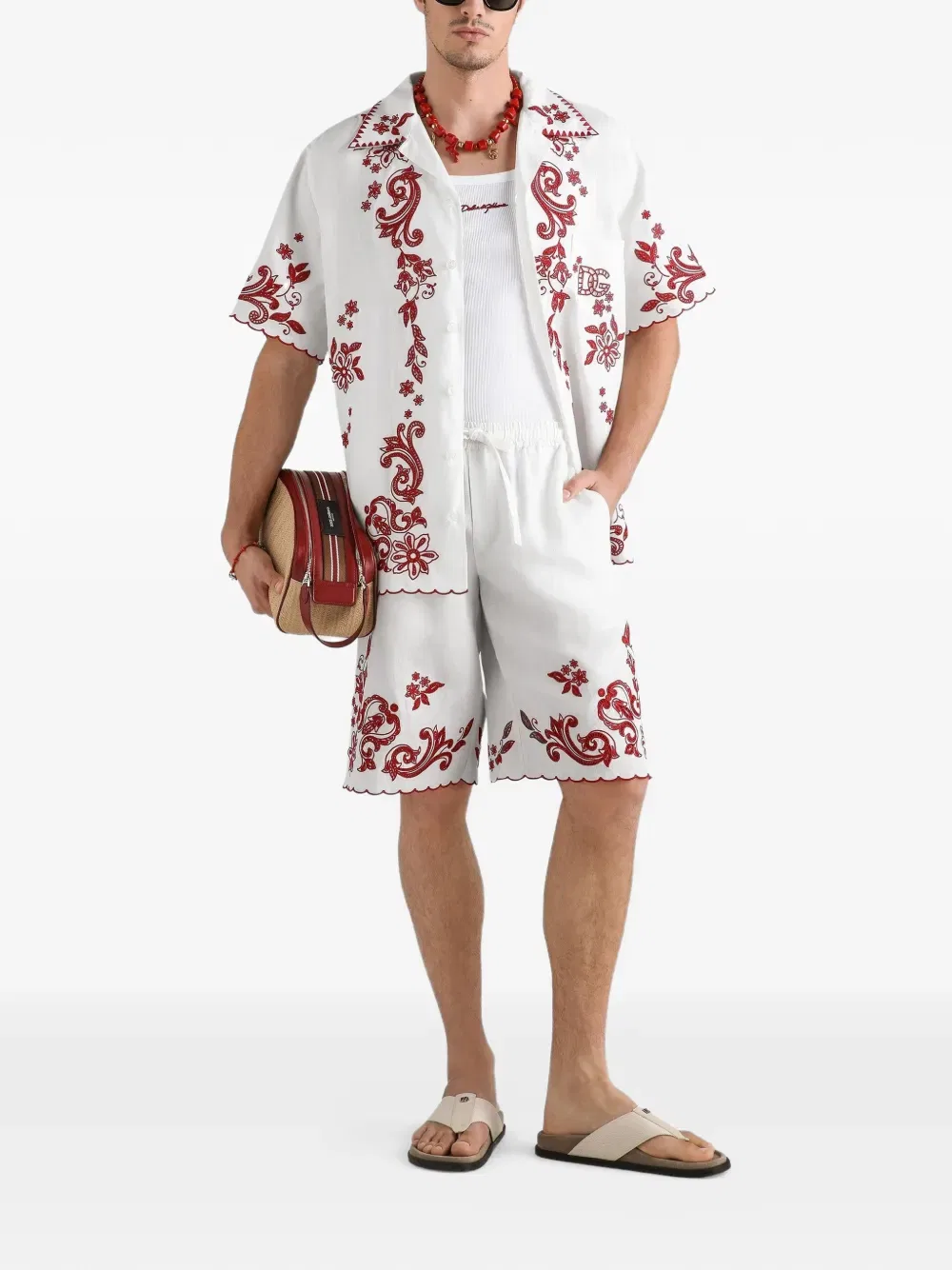 Хлопковая майка с вышивкой dg Dolce & Gabbana, белый — фото 2