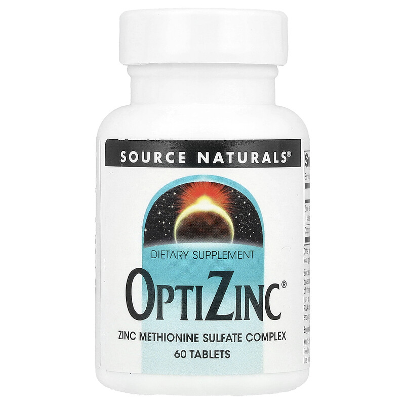 

Source Naturals, OptiZinc, 60 таблеток