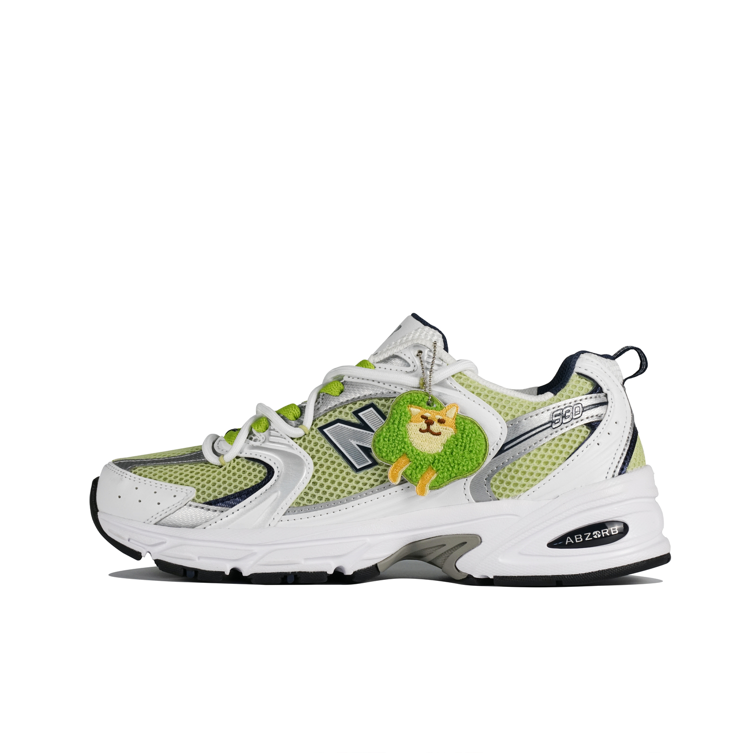 

New Balance NB 530 амортизирующие и дышащие кроссовки для беска низкие унисекс белый зеленый