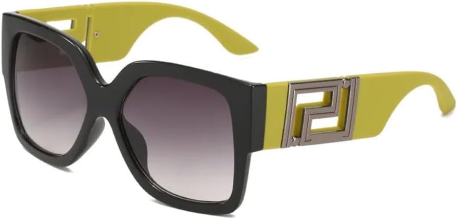 

Солнцезащитные очки для мужчин и женщин, винтажные, большие, модные, квадратные, с градиентным переходом цвета, роскошные, модные, с защитой от УФ-излучения UV400 LVTFCO, Yellow