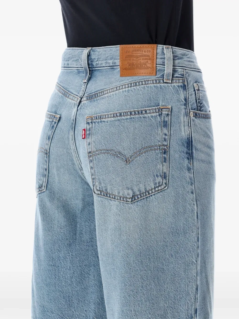 Широкие джинсовые шорты в стиле "папа" Levi'S, синий — фото 3