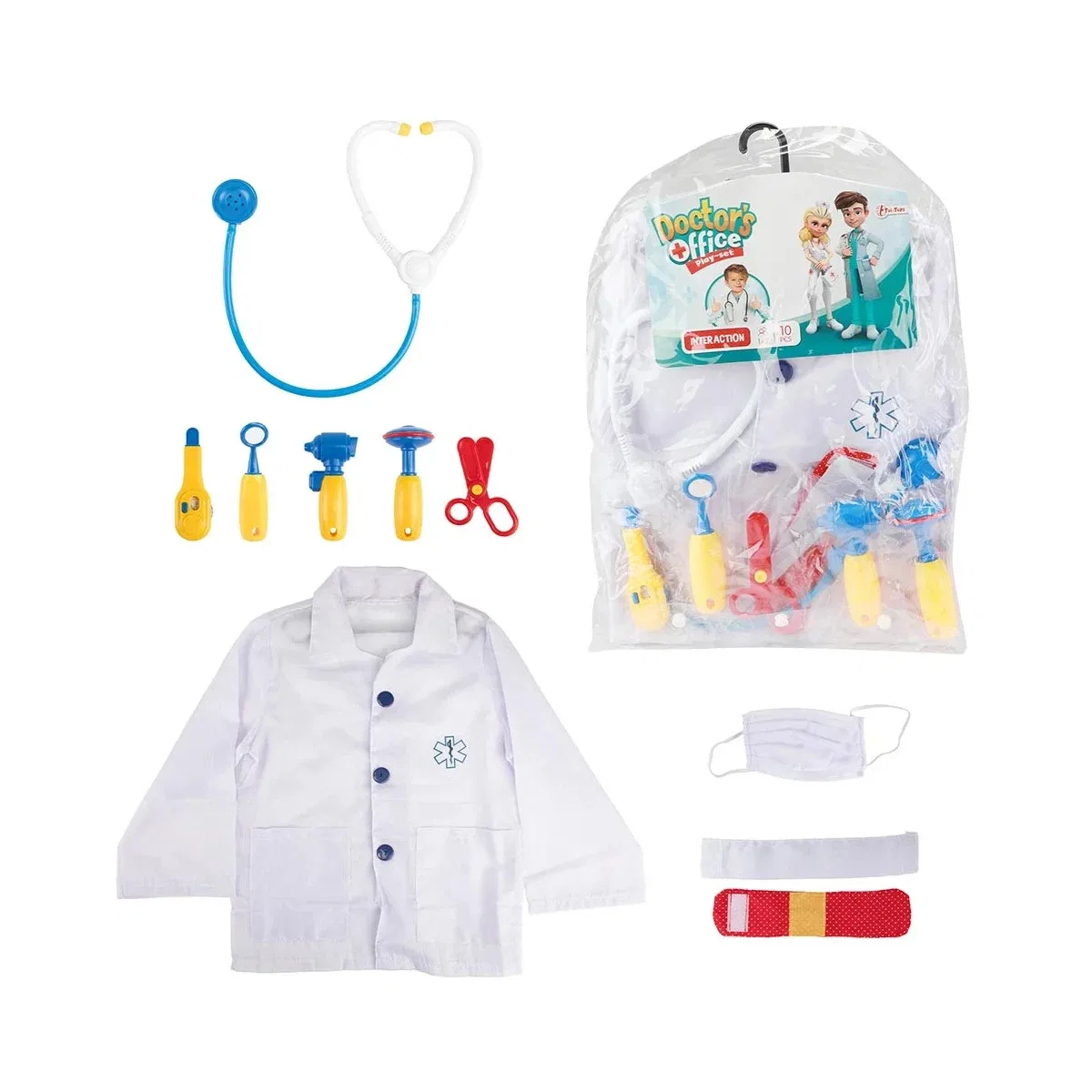 Костюм доктора, 10 предметов, Toi-Toys, разноцветный