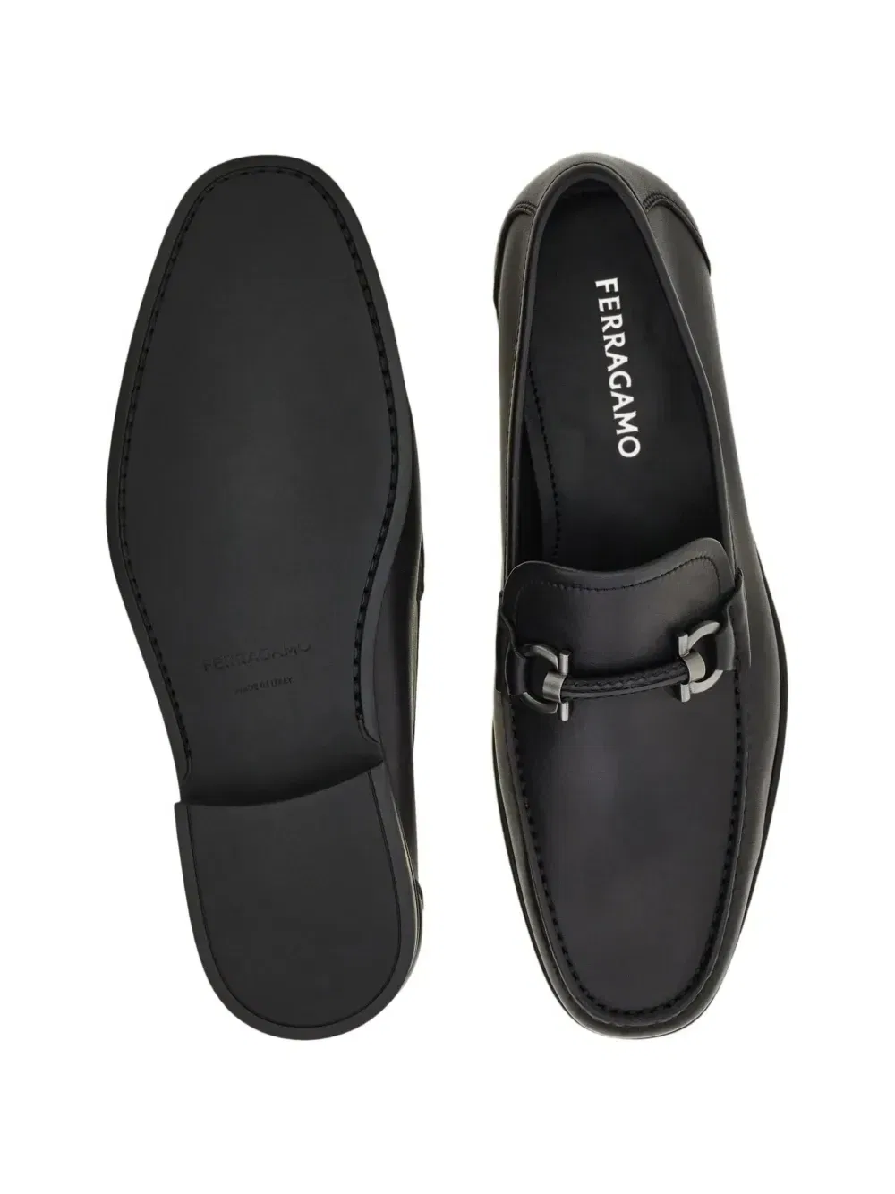 Лоферы Gancini ornament Ferragamo, черный — фото 4