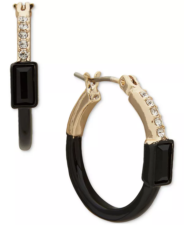 

Маленькие серьги-кольца с паве из золотистых полугагатов и камней, 0,62 дюйма Dkny, jet