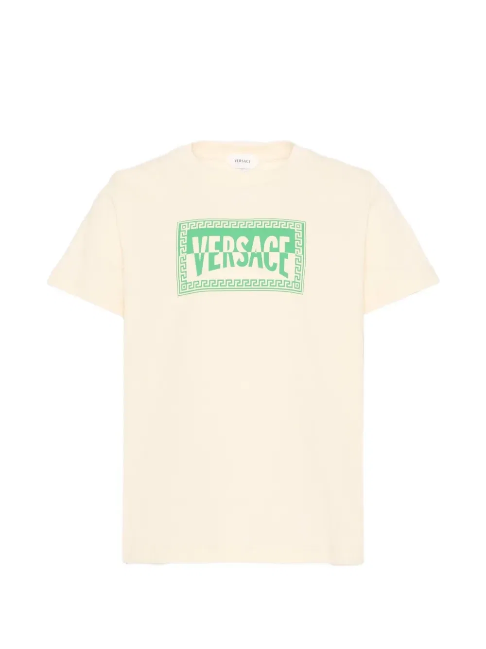 Футболка с принтом Greca Versace Kids, бежевый