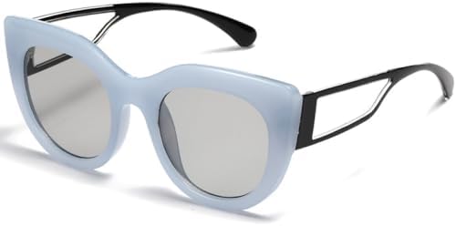 

Модные солнцезащитные очки «кошачий глаз» в крупной винтажной оправе для мужчин и женщин. Модные овальные солнцезащитные очки для женщин с защитой от УФ-излучения UV400 MTZJH, Blue Grey