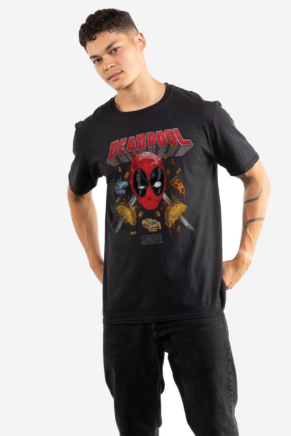 

Мужская футболка Deadpool Tacomania Marvel, черный