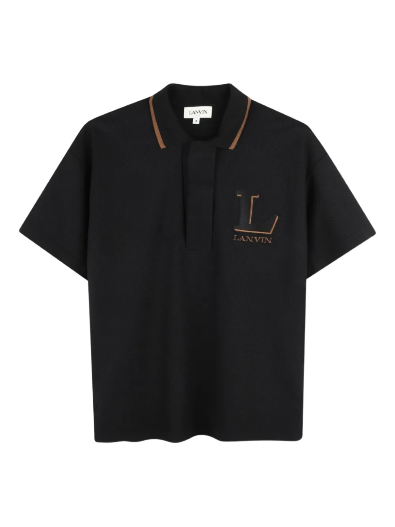 

Lanvin Enfant рубашка поло с вышитым логотипом, черный