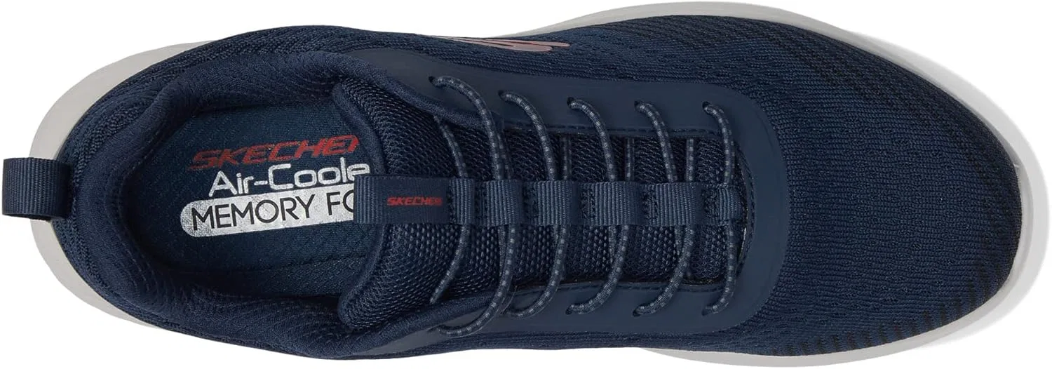 Мужские кроссовки Skechers с внутренним протектором, Navy Knit Synthetic Red Trim — фото 3