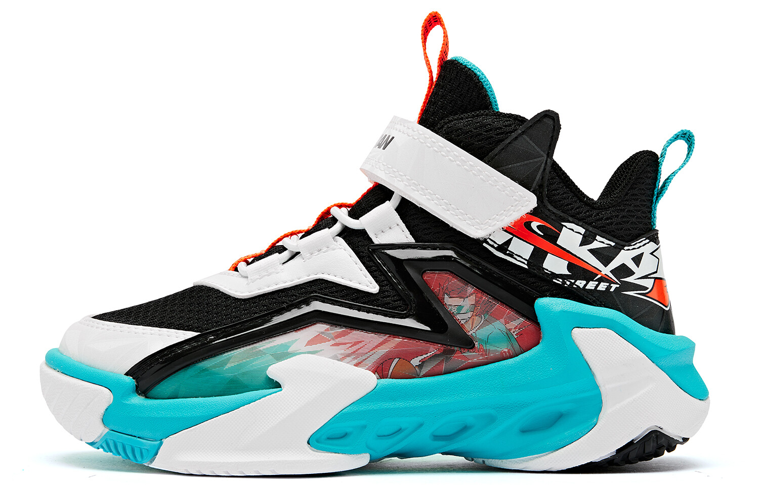 

Детские баскетбольные кроссовки PS Mid-top Black/ White Qiaodan, черный