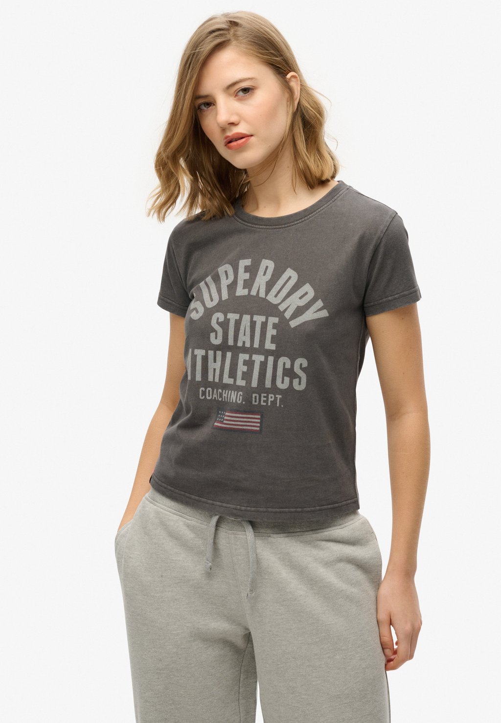 

Футболка с принтом ATHLETIC GRAPHIC Superdry, темно-серый