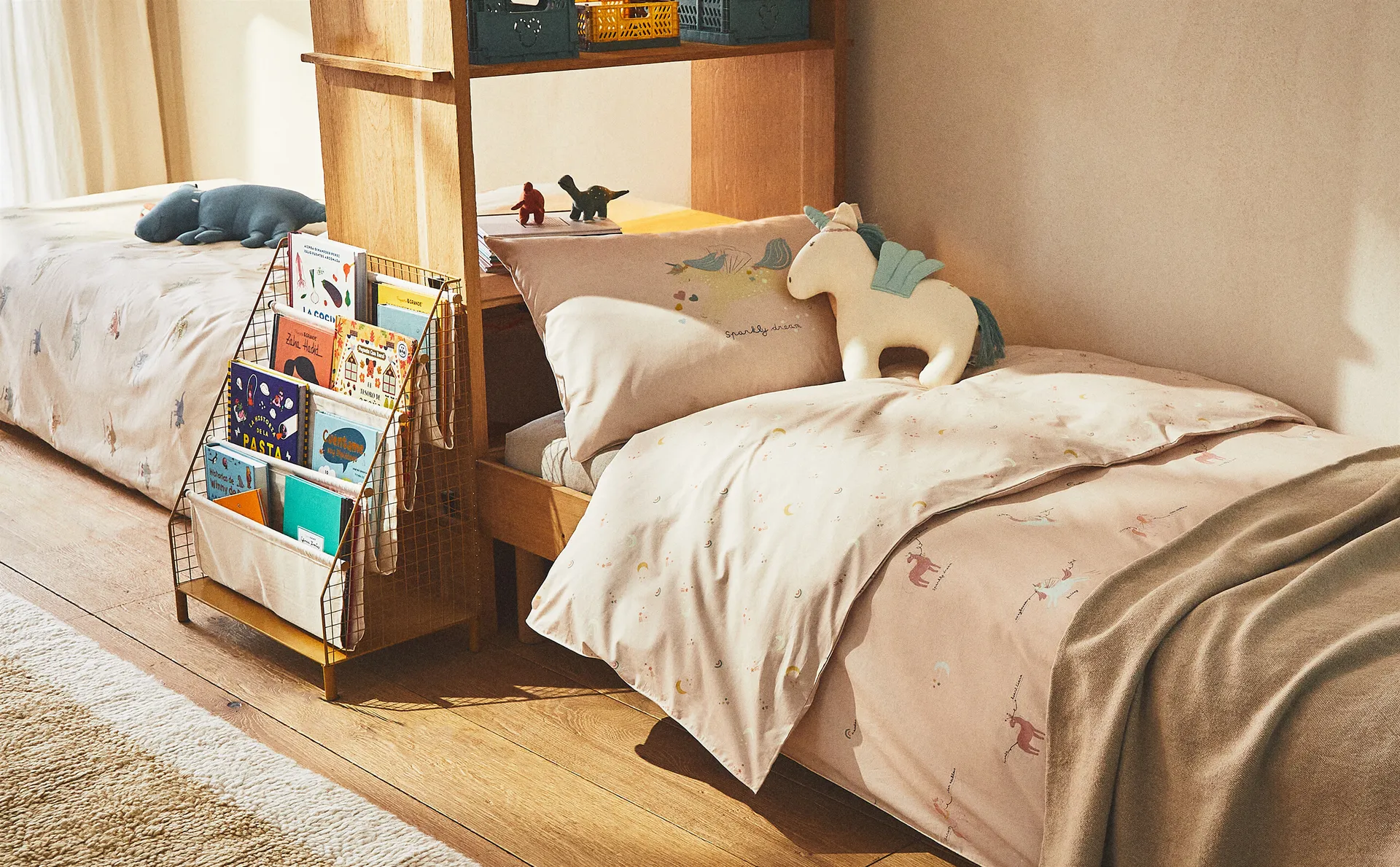 

Детский пододеяльник с единорогом Zara Home, розовый