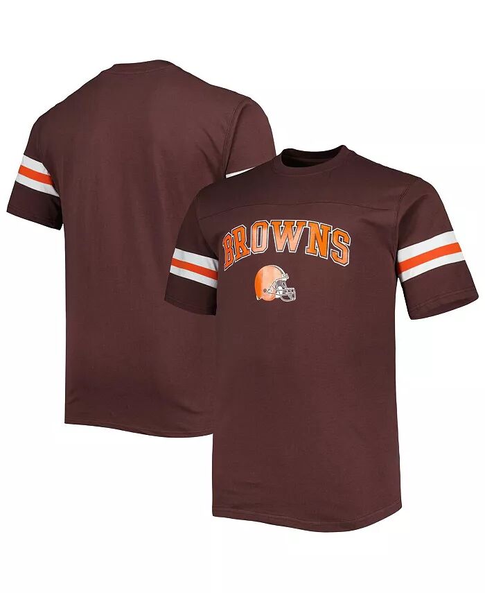

Мужская коричневая футболка Cleveland Browns Big and Tall Arm Stripe Profile
