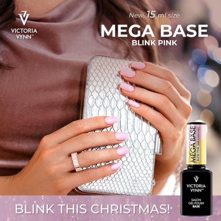 Гибридный гель-лак Mega Base Blink Pink для твердых и длинных ногтей с УФ-светодиодом Victoria Vynn — фото 3