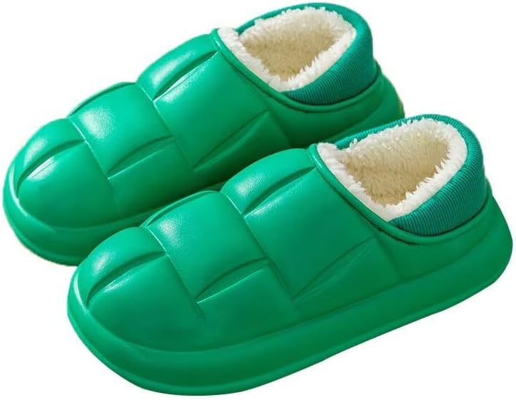 

Мужские и женские водоотталкивающие однотонные хлопковые тапочки для зимы, для дома и улицы, для прогулок по снегу Zonkacen, зеленый