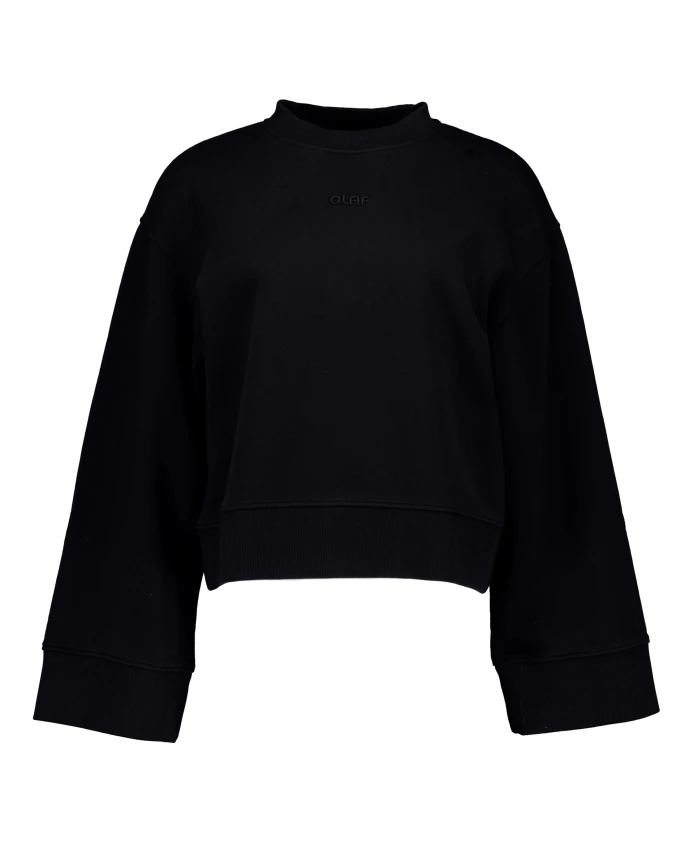 

Свитер с круглым вырезом и ретро-логотипом, черный. Olaf Hussein, черный