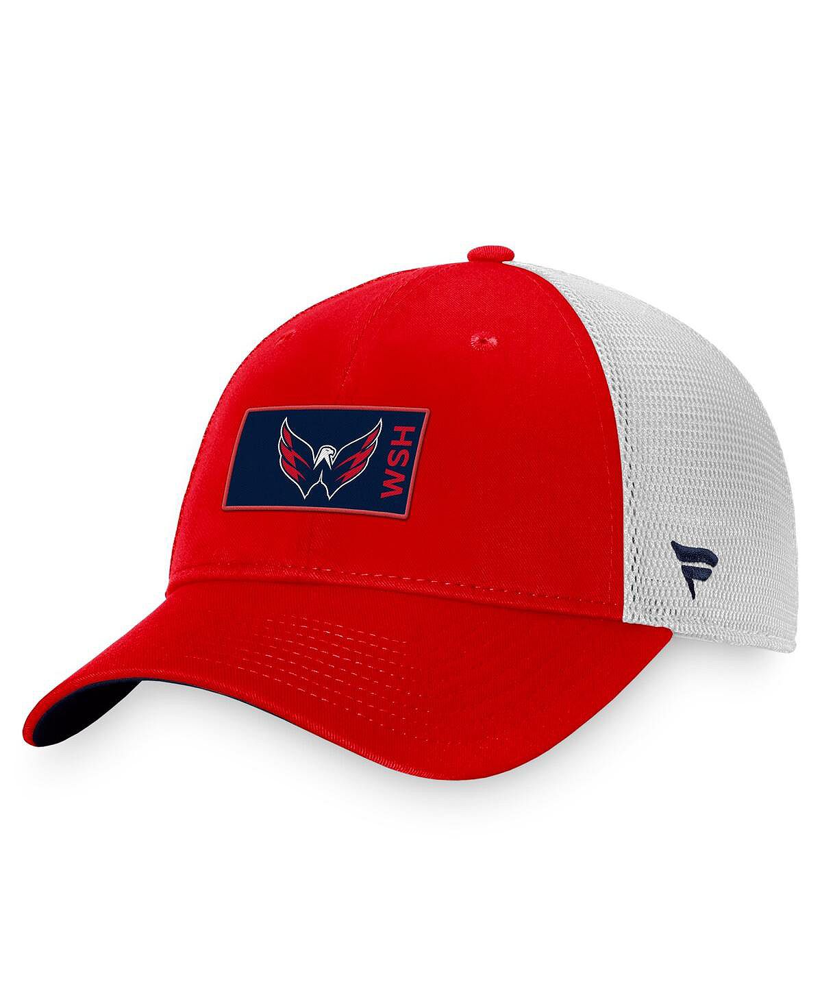 

Мужская красно-белая фирменная кепка Washington Capitals Authentic Pro Rink Trucker Snapback Fanatics