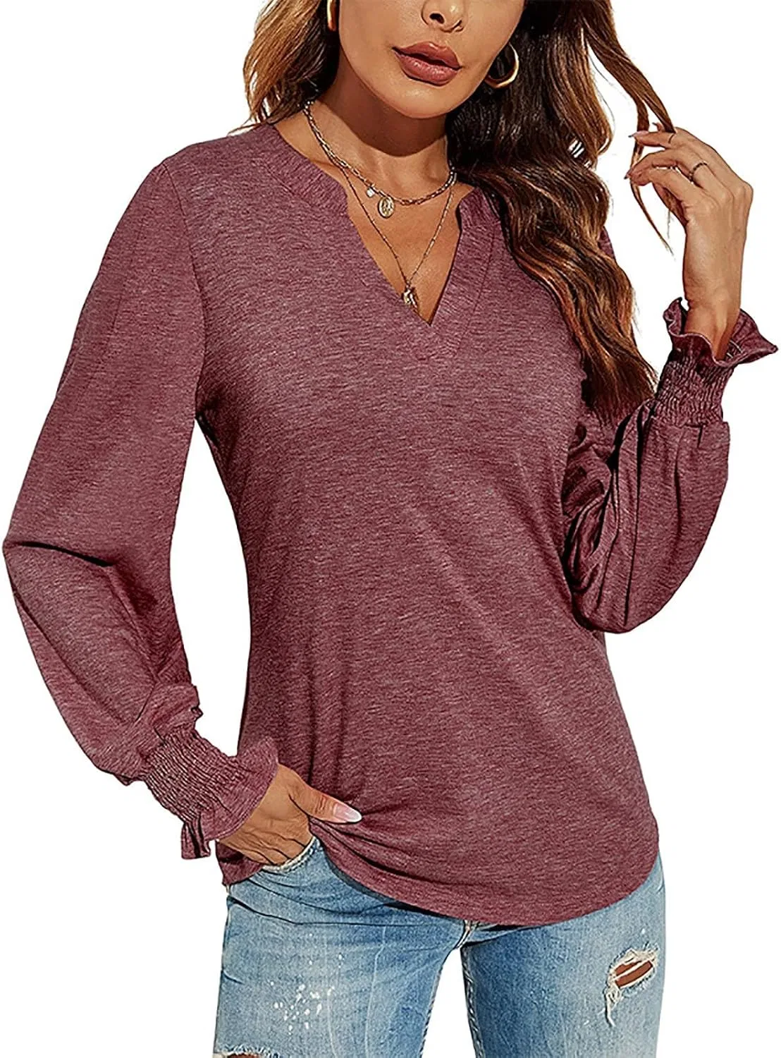 Туника, свободная, Lady Loose Tops, красный — фото 2