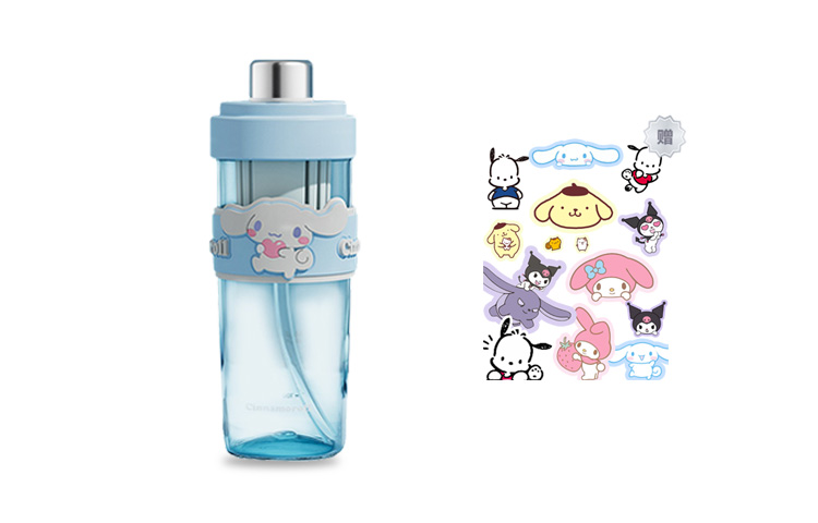 

Летняя бутылка для воды большая вместимость стильный дизайн 600мл690мл Sanrio, Cinnamoroll+Sticker