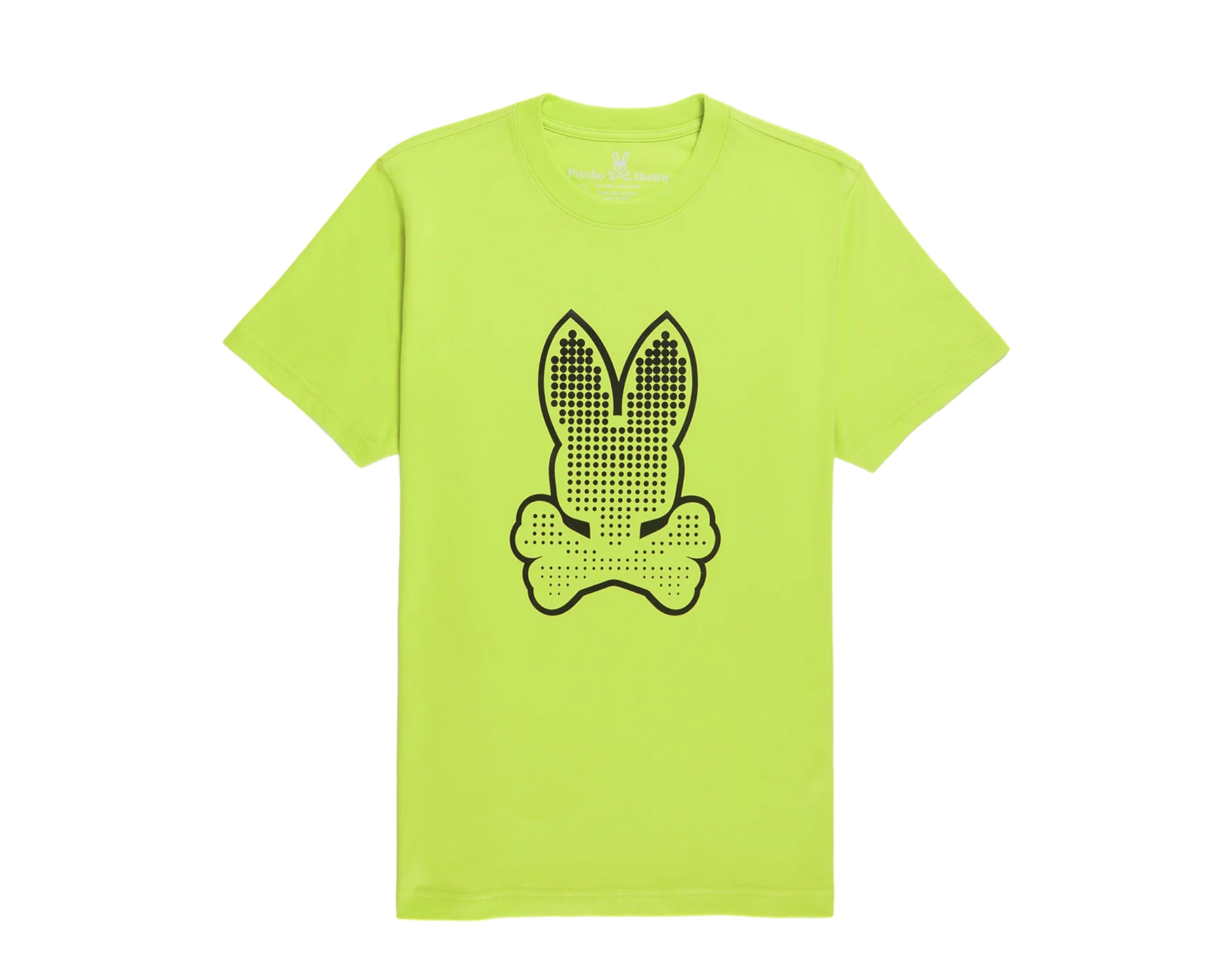 

Мужская футболка Psycho Bunny в полоску с рисунком цвета лайма и гранита B6U811X1PC-LMG, желтый