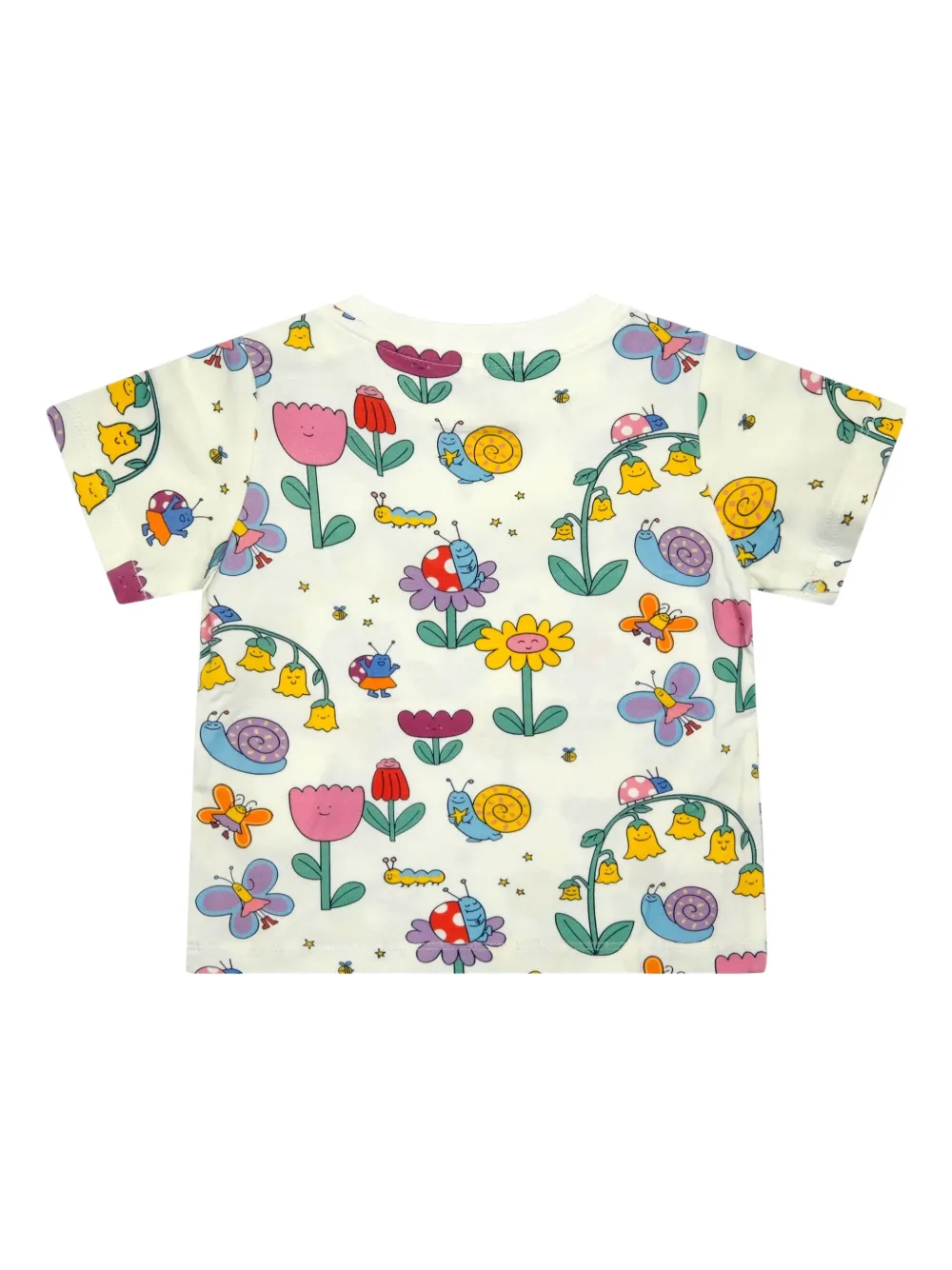 Футболка с цветочным принтом Stella Mccartney Kids, нейтральный — фото 2