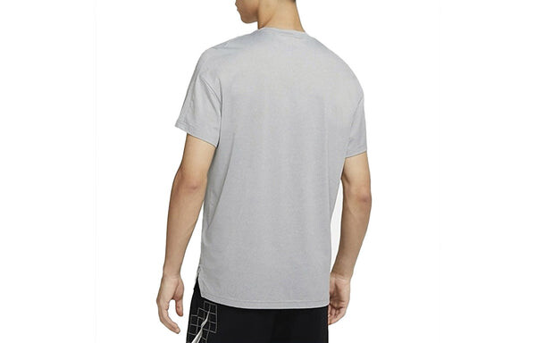 Футболка Nike DRI-FIT Contrasting Colors Logo Printing Sports Round Neck Short Sleeve light grey, мультиколор — фото 2