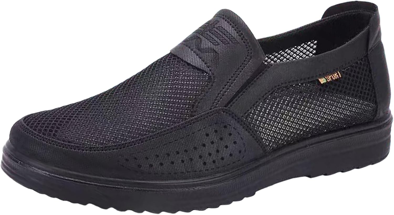 

Мужские лоферы ENJGU на платформе с сеткой, противоскользящие, с вырезами, повседневные модные с закрытым носком, на лето, дышащие, для работы и вождения, обувь в стиле «папа», черный