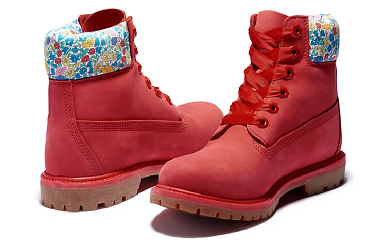 Ботинки женские для активного отдыха, красные Timberland — фото 2
