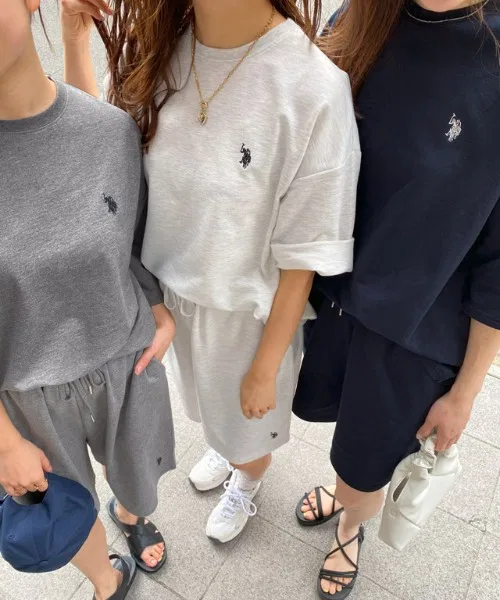 Спортивный костюм U.S. POLO ASSN. лайт-свитшот и брюки серый — фото 3