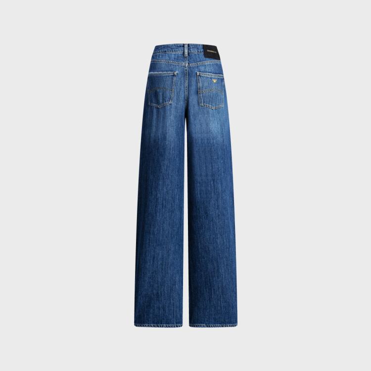 EMPORIO ARMANI Джинсы Women's Denim Blue Moderate Wide Leg — фото 4