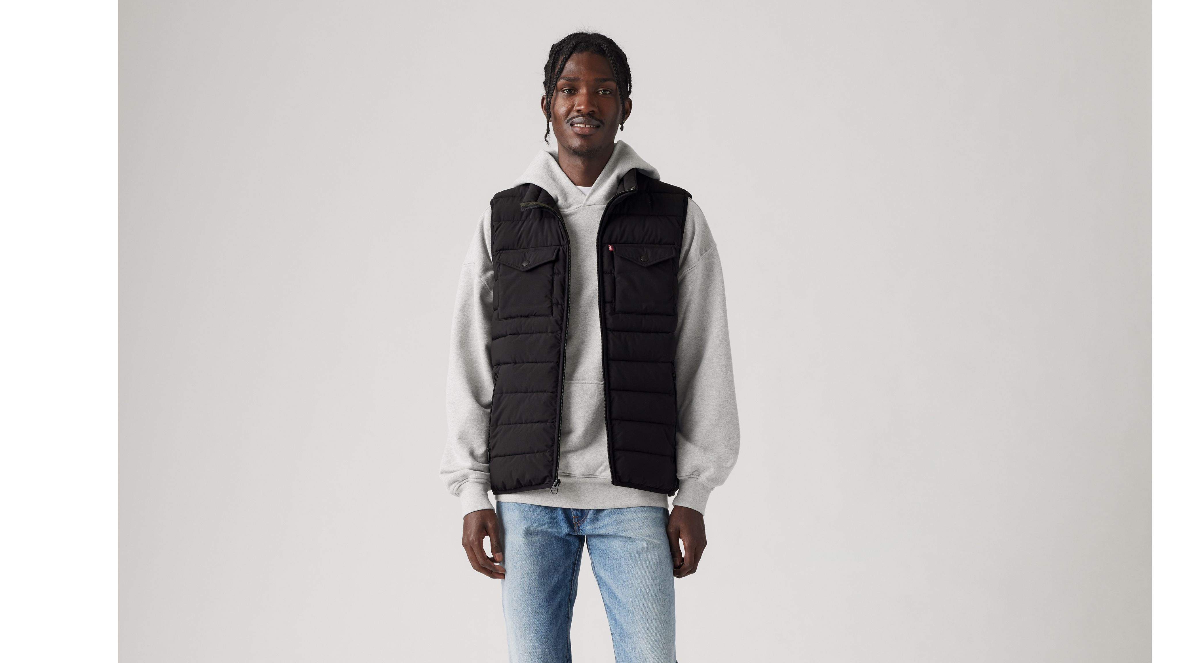 

Легкий стеганый жилет с 2 нагрудными карманами Levi's, цвет Black