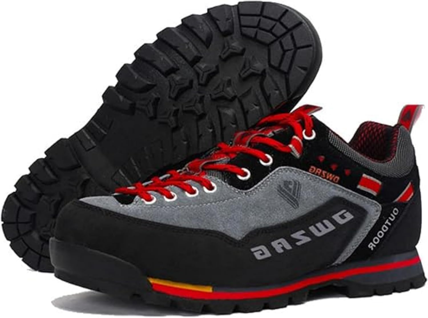 

Мужские низкие туристические кроссовки, подошва с антискользящим эффектом, амортизирующий дизайн, походные ботинки, размер 6.5-10.5 Generic, красный