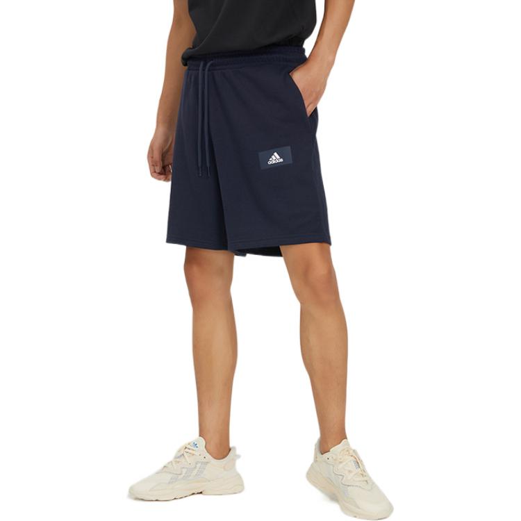 Шорты Men's adidas Logo Printing Pattern Lacing Elastic Waistband Straight Shorts Black HZ7031 — фото 3
