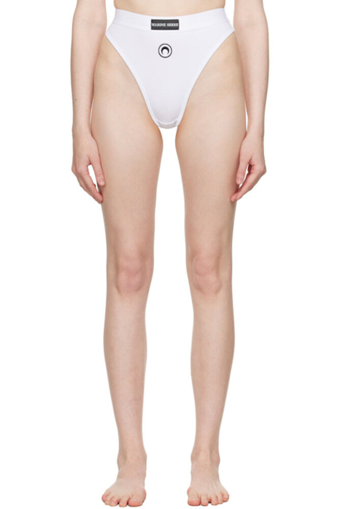 

Трусы из эластичного джерси с высокой талией и логотипом White Moon Marine Serre