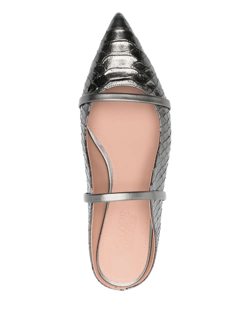 Кожаные туфли с острым носком Malone Souliers, серый — фото 4