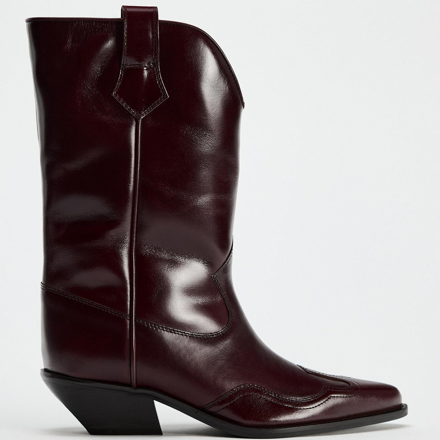 

Ботинки Zara by Carlyne Cerf Leather Cowboy, бордово-красный