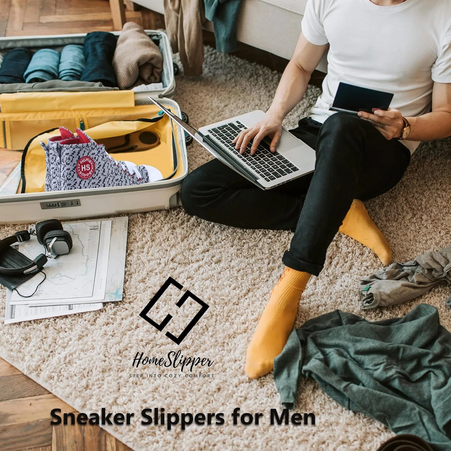 Тапочки домашние мужские, нескользящие, Camo Pink Home Slipper — фото 2