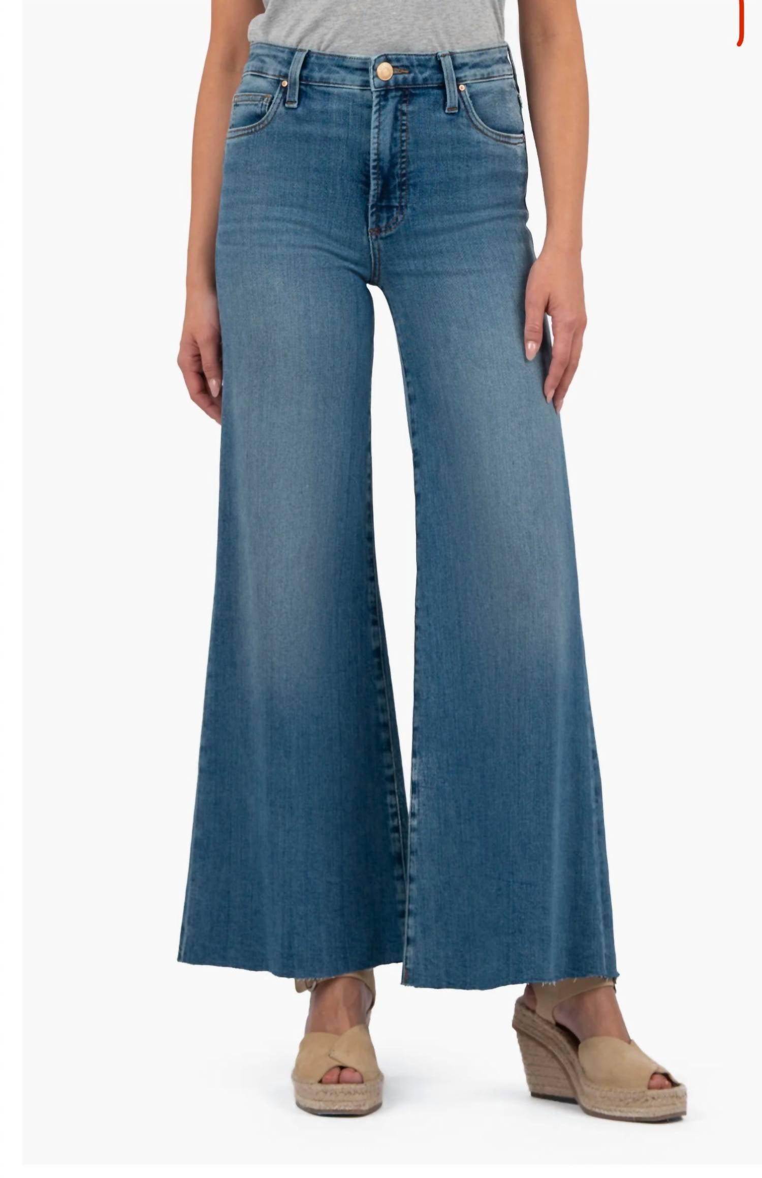 

Джинсы Ryan High Rise Fab Super Wide Leg Raw Hem с возможностью адаптации KUT FROM THE KLOTH, цвет adaptability