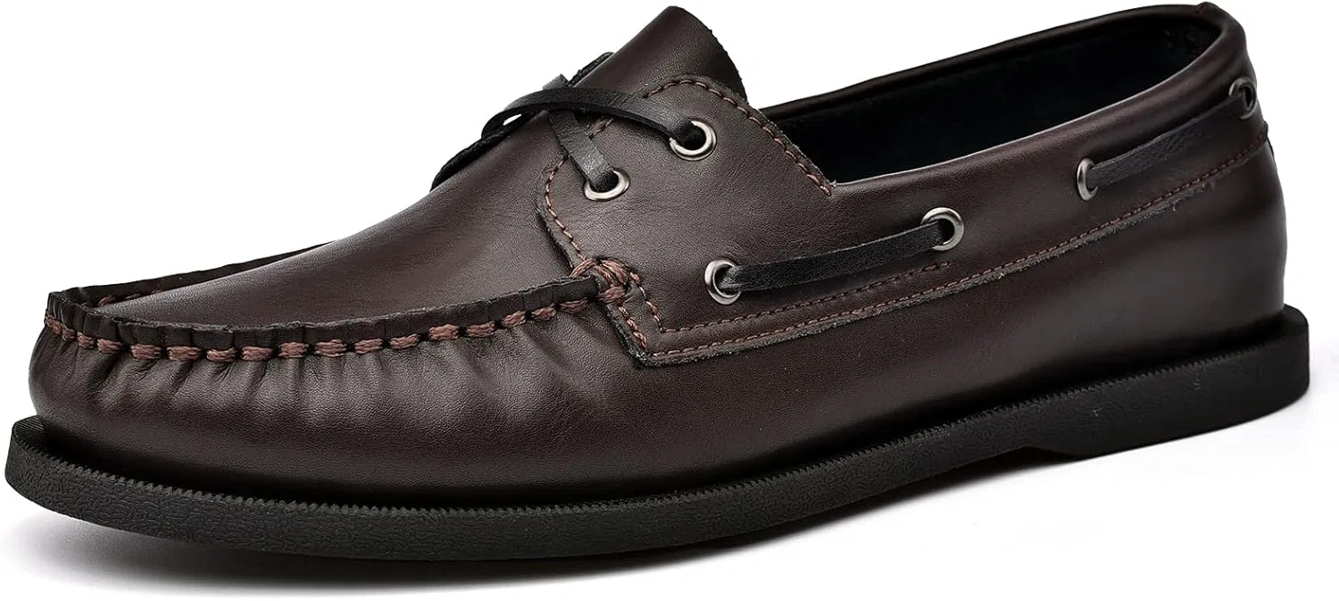 Мужские мокасины, кожаные повседневные туфли, классические лоферы ALITIKAVIC, Dark Brown — фото 2