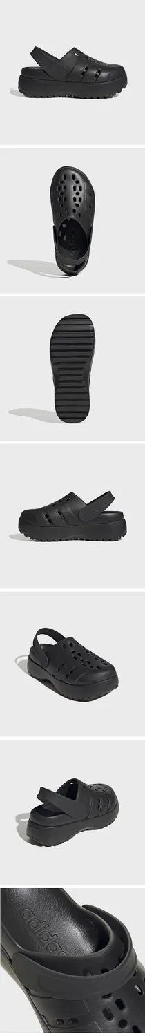 Мужские чёрные сабо Adilette Platform Clog от Adidas — фото 4